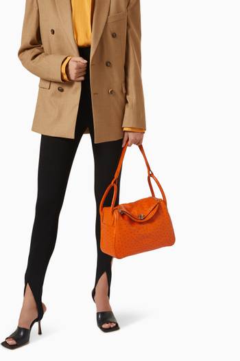 hover state of Lindy 30 Bag in Ostrich Leather   