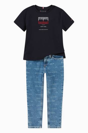 hover state of Logo Laser Scanton Jeans in Cotton