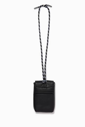 hover state of Logo Phone Holder Bag in Faux Leather