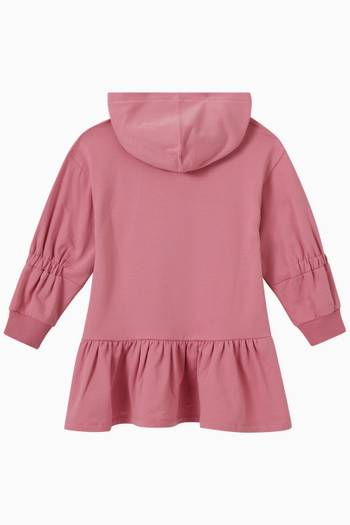 hover state of Hooded Sweatshirt Dress in Stretchy Cotton 