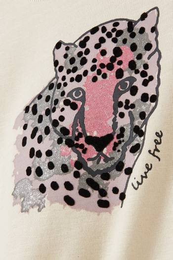 hover state of Liger Cheetah Print T-shirt in Cotton