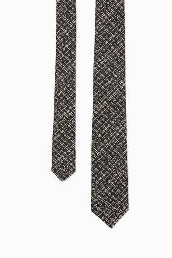 hover state of Tie in Silk & Wool Jacquard Tweed