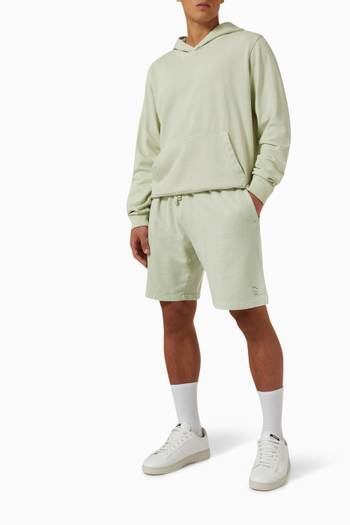 hover state of Garment-dyed Drawstring Shorts in French-terry