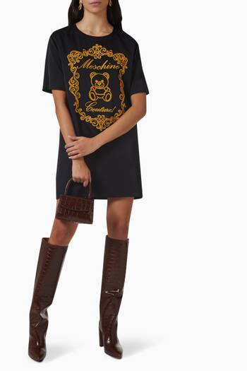 hover state of Cord Teddy T-shirt Dress in Viscose