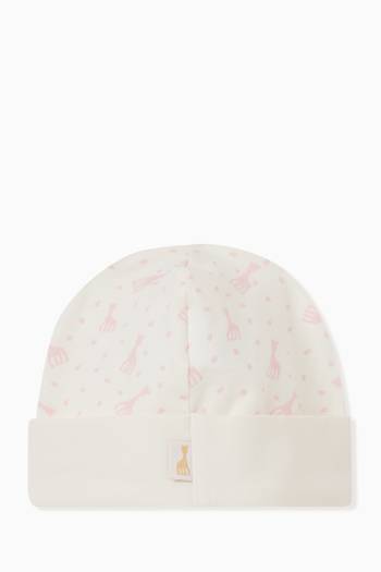 hover state of Beanie in Logo Print Cotton