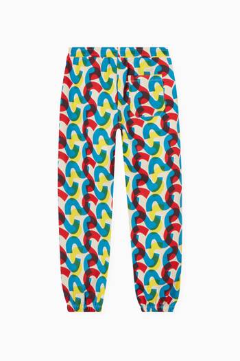 hover state of Monogram Print Jogging Pants in Cotton