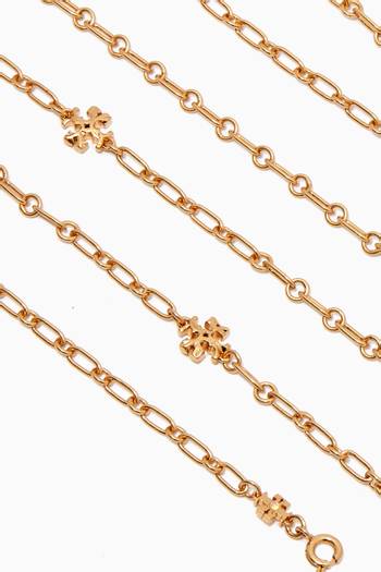 hover state of Roxanne Long Chain Necklace in 18kt Gold-plated Brass    