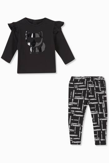 hover state of Choupette Print T-shirt & Leggings Set in Cotton