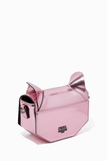 hover state of Choupette Shoulder Bag in Faux Metallic Leather