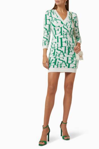 hover state of Logo Letter-jacquard Mini Dress in Knit
