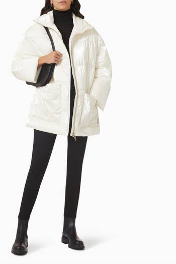 hover state of Quilted Long Sleeve Coat