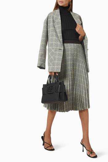 hover state of Prince of Wales Pleated Skirt in Linen