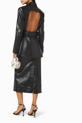 hover state of Open Back Blazer in Eco Leather