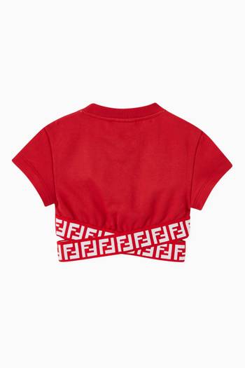 hover state of FF Logo Tape Crop Top in Cotton