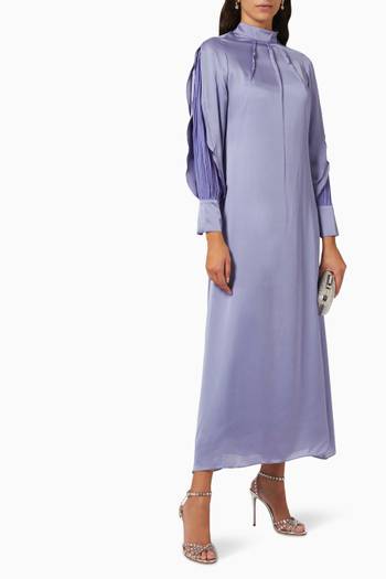 hover state of High-neck Maxi Dress in Satin