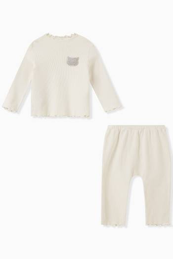 hover state of Top & Pants Set in Ribbed knit