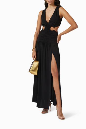 hover state of Evoke V Cut-out Maxi Dress in Stretch-crepe