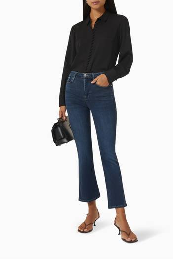 hover state of Le One Crop Mini Boot Jeans in Stretch Denim