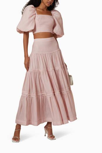 hover state of Esme Puff-sleeve Crop Top
