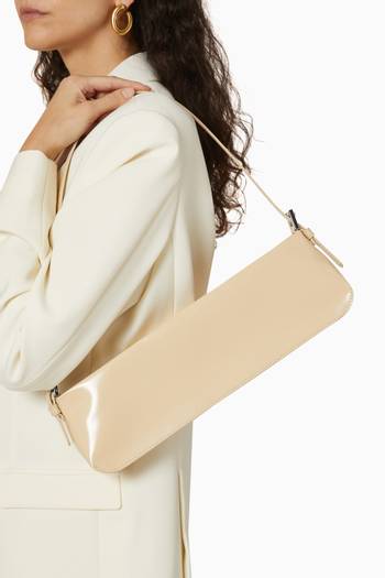 hover state of Long Dulce Shoulder Bag in Semi-patent Leather