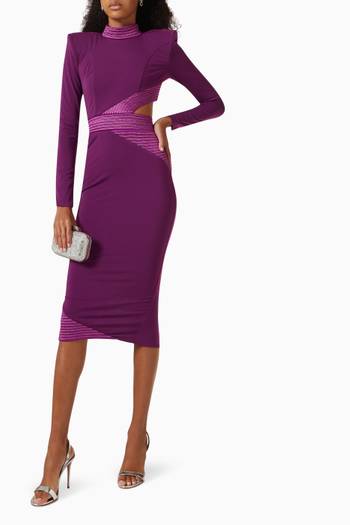 hover state of Message to Love Midi Dress in Stretch Jersey