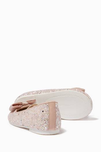 hover state of Glitter-embellished Bow Ballerina Shoes