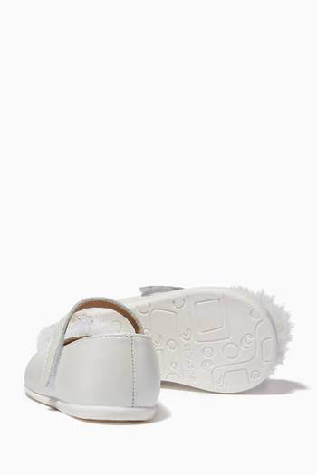 hover state of Pom Pom Ballerina Shoes in Smooth Leather