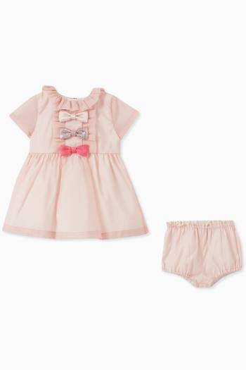 hover state of Multi Bow Dress & Bloomers Set in Organza