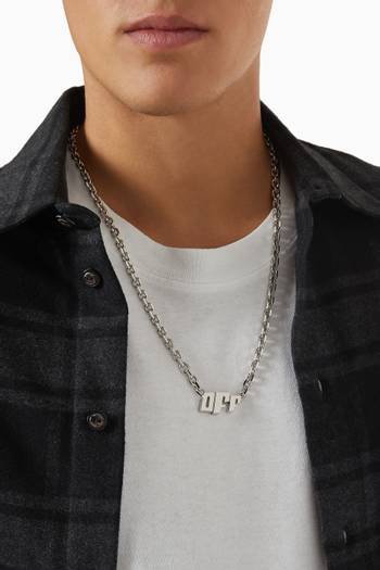 hover state of Off Logo Chain Necklace in Brass