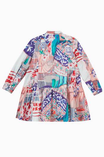hover state of Alba Expressionist-print Shirt Dress in Cotton