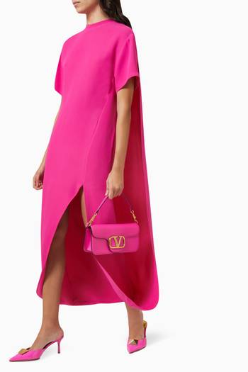 hover state of Draped Maxi Dress in Crepe