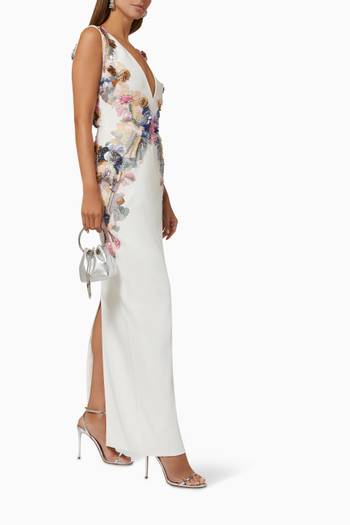 hover state of Embellished Gown in Canton Crepe