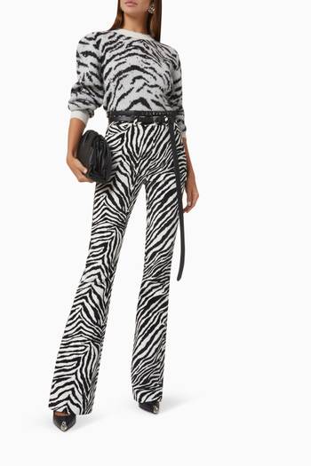hover state of Embellished Zebra Sweater in Wool-blend