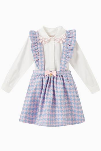 hover state of Vienna Pinafore Houndstooth Dress in Jacquard