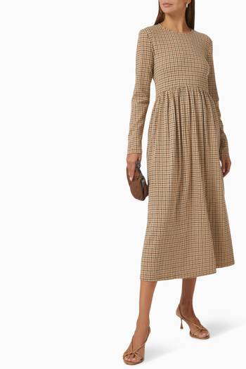 hover state of Aversa Checked Midi Dress in Viscose-blend