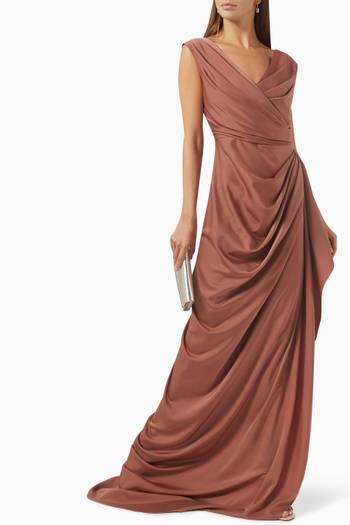 hover state of Draped Gown in Satin