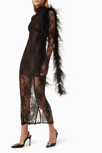 hover state of Serpentine Midi Dress in Lace