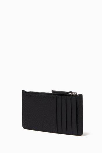 hover state of Four Stitch Zippered Card Holder in Leather