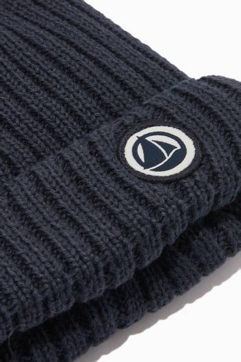 hover state of Logo Detail Beanie in Organic Cotton