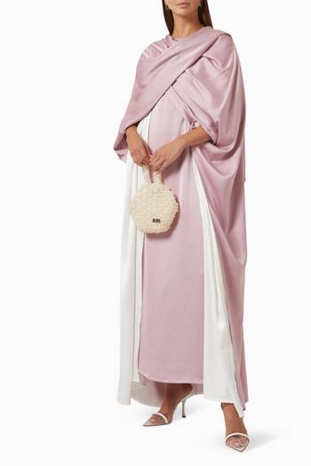 hover state of Two-layer Abaya Set in Satin