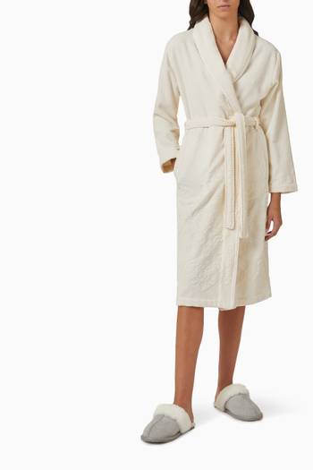 hover state of Michelle Bathrobe in Cotton Terry Jacquard