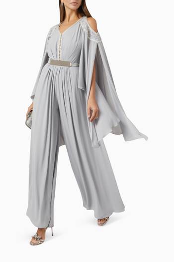 hover state of Moroccan Jumpsuit in Soft Crepe