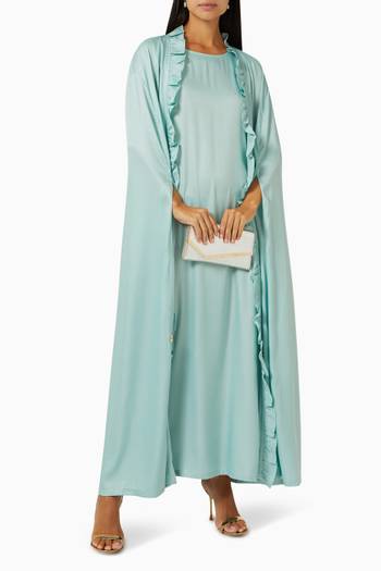 hover state of Ruffle-trimmed Abaya Set