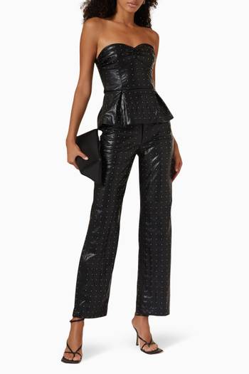 hover state of Studded Pants in Faux-leather