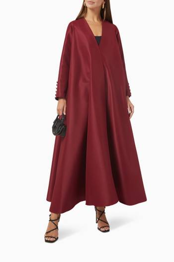 hover state of A-line Long Sleeve Abaya in Satin