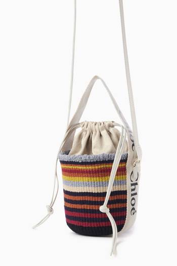 hover state of Small Woody Bucket Bag in Recycled Wool Knit
