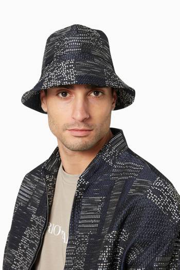hover state of Woven Print Bucket Hat in Jacquard