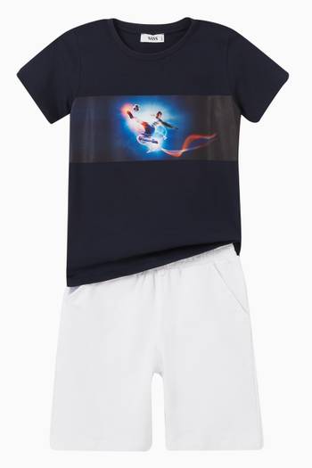 hover state of Football Graphic-print T-shirt in Cotton-jersey