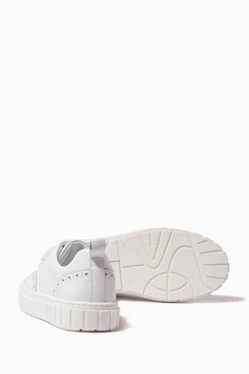 hover state of Canvas Lace-up Sneakers in Leather