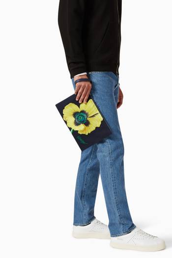 hover state of Poppy Large Pouch in Cotton Canvas